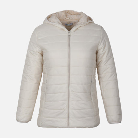 WOMEN BASIC PADDED JACKET WITH HOOD