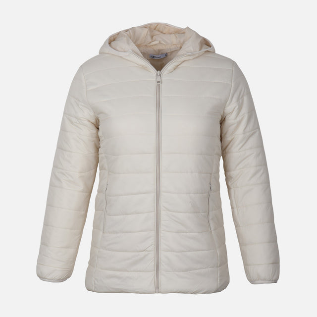 WOMEN BASIC PADDED JACKET WITH HOOD