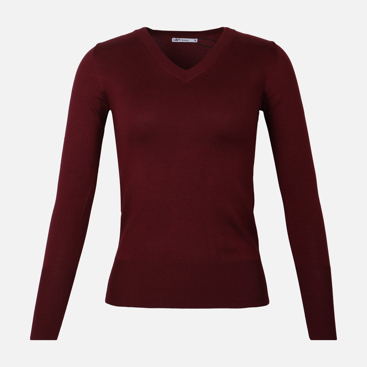 WOMEN BASIC SWEATER V-NECK