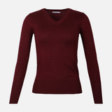 WOMEN BASIC SWEATER V-NECK