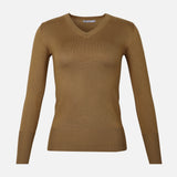 WOMEN BASIC SWEATER V-NECK