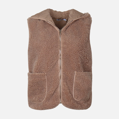 WOMEN SHERPA HOODED VEST