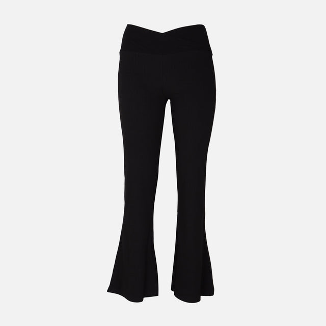 WOMEN RIB FLARE PANTS