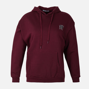 WOMEN BASIC OVERSIZE FLEECE HOODIE