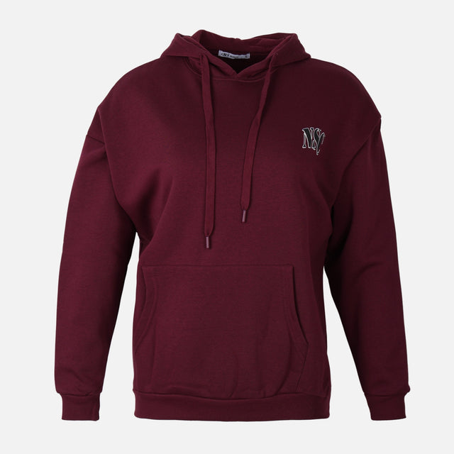 WOMEN BASIC OVERSIZE FLEECE HOODIE