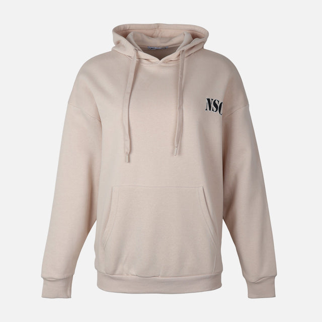 WOMEN BASIC OVERSIZE FLEECE HOODIE