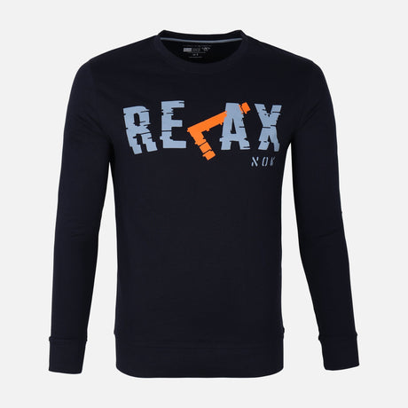 MEN LONG SLEEVE GRAPHIC T-SHIRT ROUND NECK