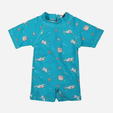 Boys 1 Piece Swimsuit Short Sleeve