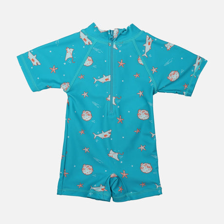 Boys 1 Piece Swimsuit Short Sleeve