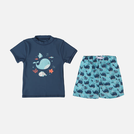 Boys Short Sleeve Rashguard Swim Set