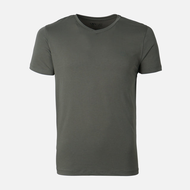 Men Spandex T-Shirt V-Neck