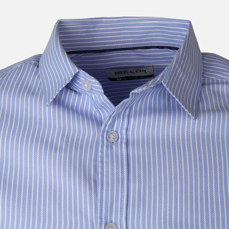 MEN LONG SLEEVE STRIPE SHIRT WITH POCKET