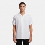 Men Short Sleeve Open Collar Seer Sucker Shirt