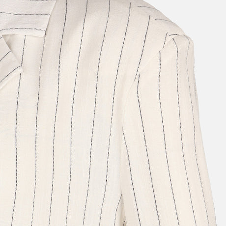 Women Striped Long Blazer