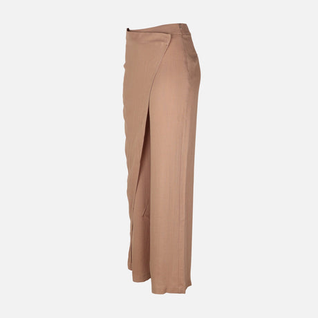 Women Draped Wrap Straight Leg Pant