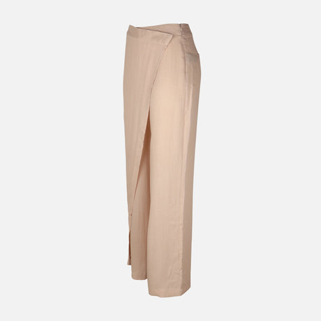 Women Draped Wrap Straight Leg Pant