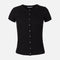 Women Rib Basic Placket T-Shirt