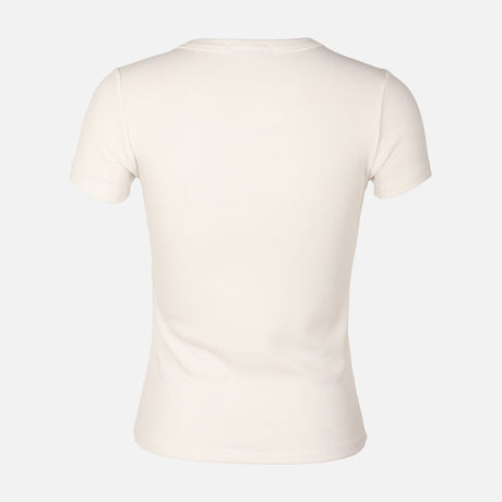 Women Rib Basic Placket T-Shirt