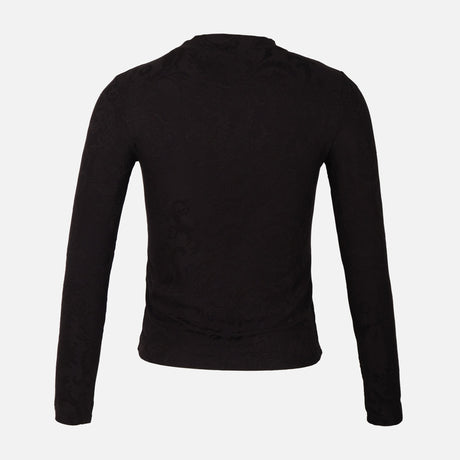 Women Rib Jacquard Long Sleeve T-Shirt