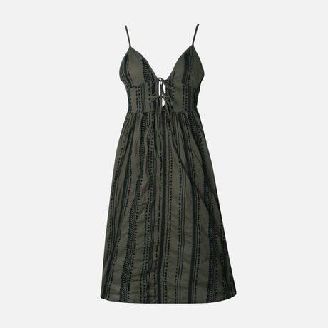 Women Sleeve Less Embroided Woven Maxi Dress