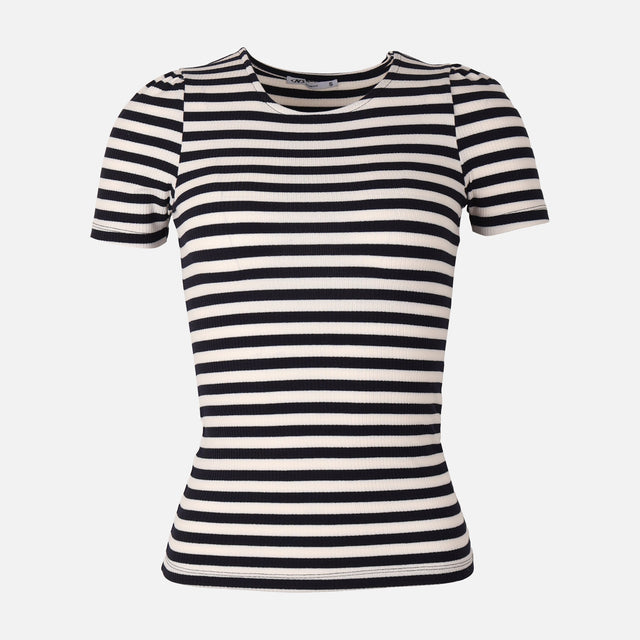 Women Ribbed Short Sleeve T-Shirt
