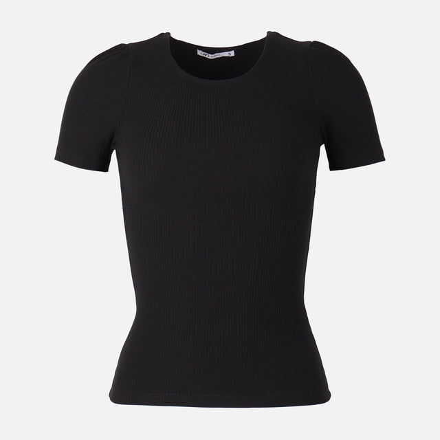 Women Ribbed Short Sleeve T-Shirt