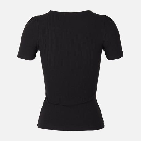 Women Ribbed Short Sleeve T-Shirt