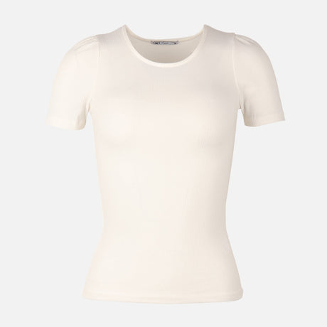 Women Ribbed Short Sleeve T-Shirt