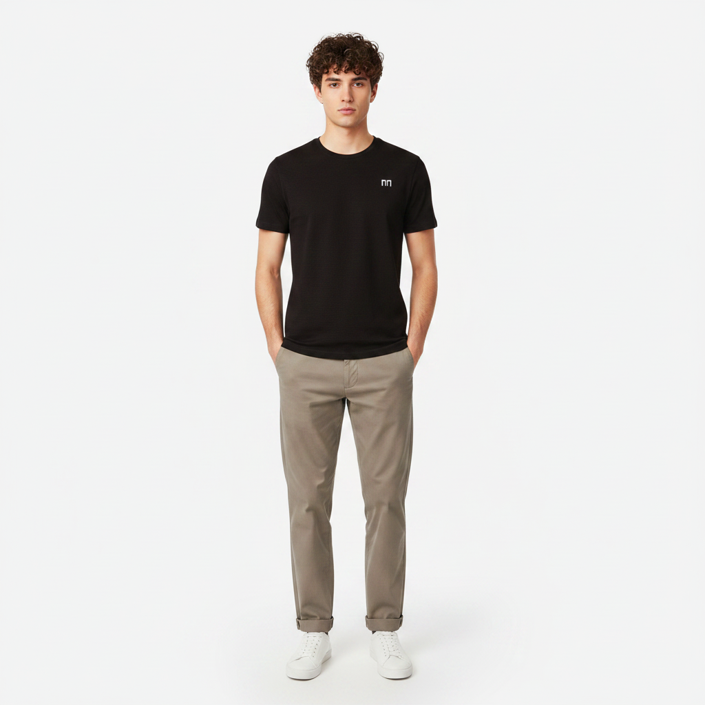 Men Structured Round Neck T-Shirt