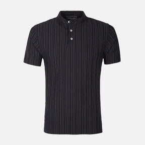 Men Structure T-Shirt Henley Neck