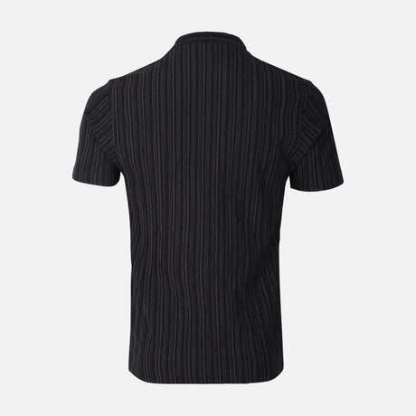 Men Structure T-Shirt Henley Neck