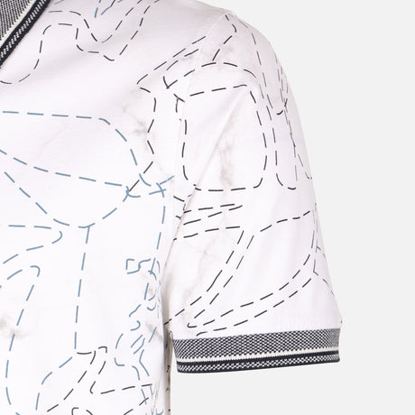 Men All-Over Print Polo T-Shirt Short Sleeve