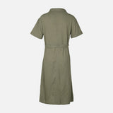 Women Short Sleeve Cotton Flex Midi Dress