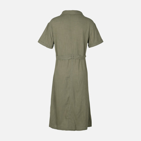 Women Short Sleeve Cotton Flex Midi Dress