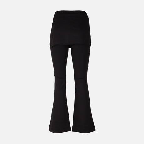 Women Wrap Flare Fit Jersey Pants With Skirt Overlay