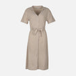 Women Short Sleeve Cotton Flex Midi Dress