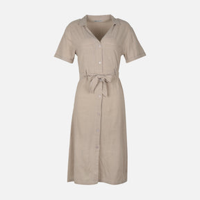 Women Short Sleeve Cotton Flex Midi Dress