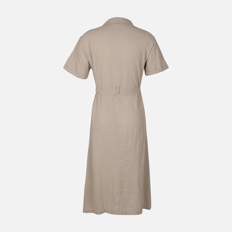 Women Short Sleeve Cotton Flex Midi Dress