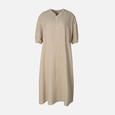 Women Linen Blend Maxi Dress
