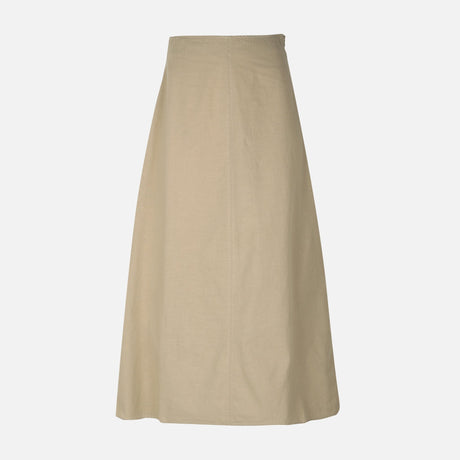 Women Linen Blend Maxi Skirt