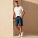 Men Denim Cargo Short