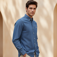 Men Plain Denim Long Sleeve Shirt