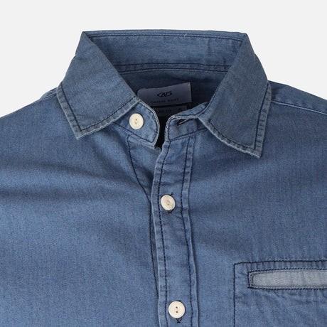 Men Plain Denim Long Sleeve Shirt