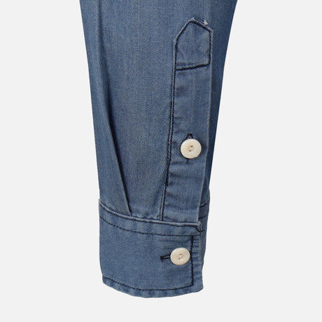 Men Plain Denim Long Sleeve Shirt