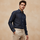 Men Plain Denim Long Sleeve Shirt