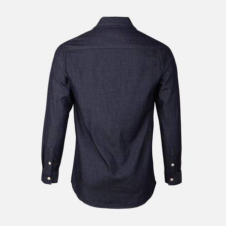 Men Plain Denim Long Sleeve Shirt