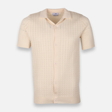 Men Plain Knitted Short Sleeve Shirt