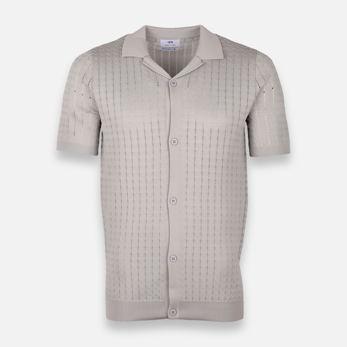 Men Plain Knitted Short Sleeve Shirt