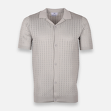Men Plain Knitted Short Sleeve Shirt