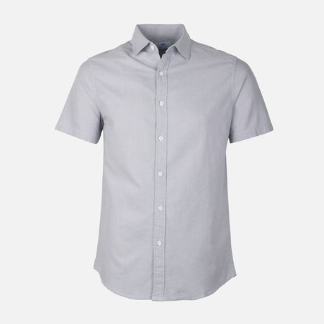 Men Plain Oxford Short Sleeve Shirt